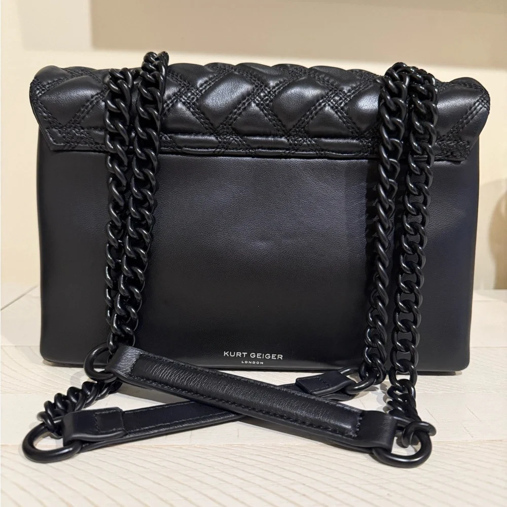 Kurt Geiger Black Quilted Shoulder Bag - Picture 3 of 8